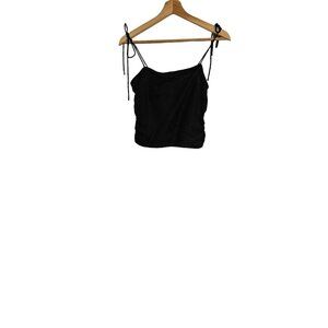 H & M Linen Top Size Small Black Stretchy back